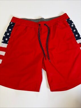 Hurley Mens Swim Trunks USA Flag Board Shorts Size Large Compression Liner